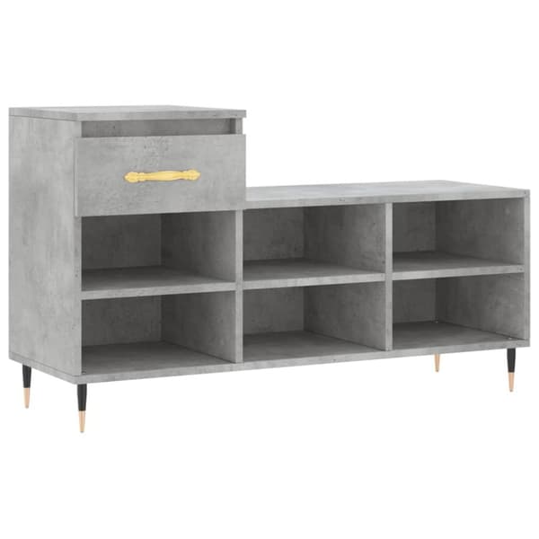 vidaXL Skoskap betonggrå 102x36x60 cm konstruert tre
