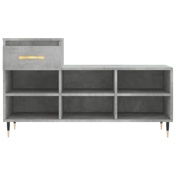 vidaXL Skoskap betonggrå 102x36x60 cm konstruert tre