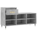 Miniatyrbilde 7 av 11: vidaXL Skoskap betonggrå 102x36x60 cm konstruert tre