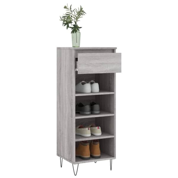 vidaXL skoskab 40x36x105 cm konstrueret træ grå sonoma-eg