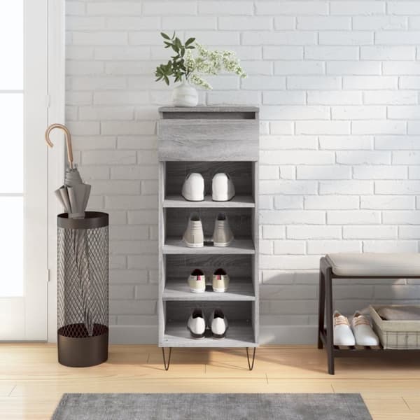 vidaXL skoskab 40x36x105 cm konstrueret træ grå sonoma-eg