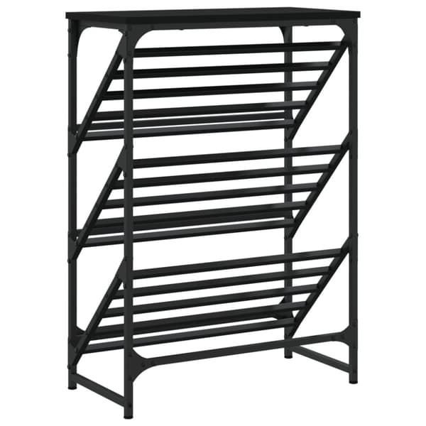 vidaXL Kenkäteline musta 60x30x85 cm tekninen puu