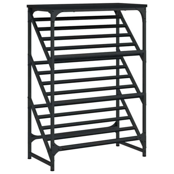 vidaXL skostativ 60x30x85 cm konstrueret træ sort