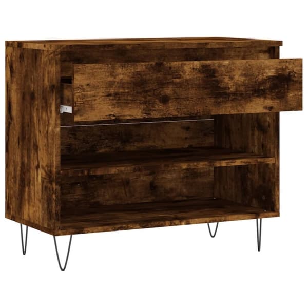 vidaXL Skoskap røkt eik 70x36x60 cm konstruert tre