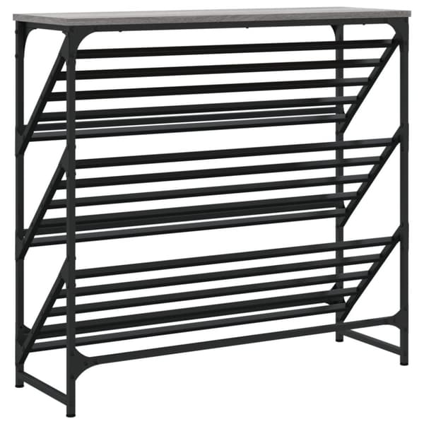 vidaXL skostativ 90x30x85 cm konstrueret træ grå sonoma-eg