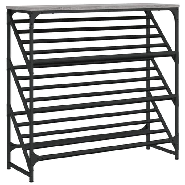 vidaXL skostativ 90x30x85 cm konstrueret træ grå sonoma-eg