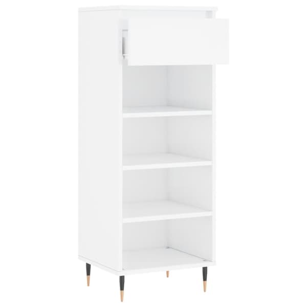 vidaXL skoreol 40x36x105 cm konstrueret træ hvid højglans