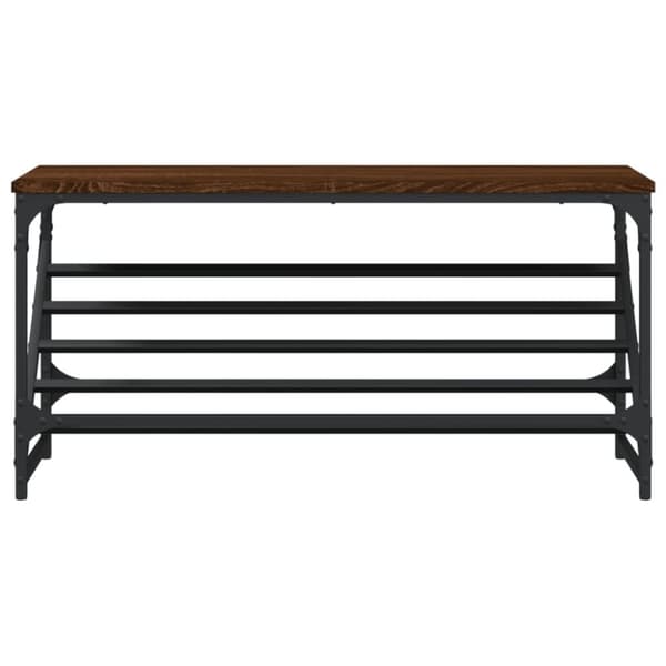 vidaXL skostativ 90x30x45 cm konstrueret træ brun egetræsfarve