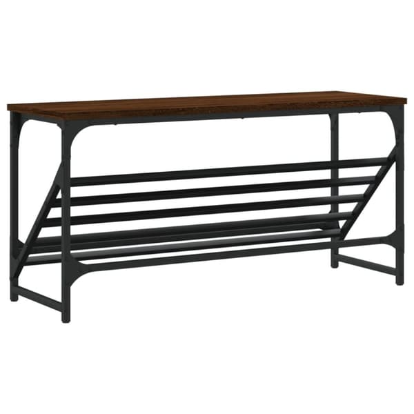 vidaXL skostativ 90x30x45 cm konstrueret træ brun egetræsfarve