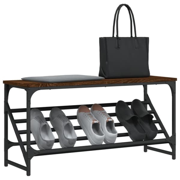 vidaXL Skohylle brun eik 90x30x45 cm konstruert tre
