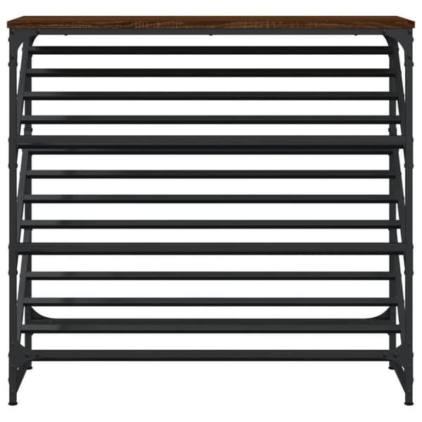 vidaXL Skohylle brun eik 90x30x85 cm konstruert tre