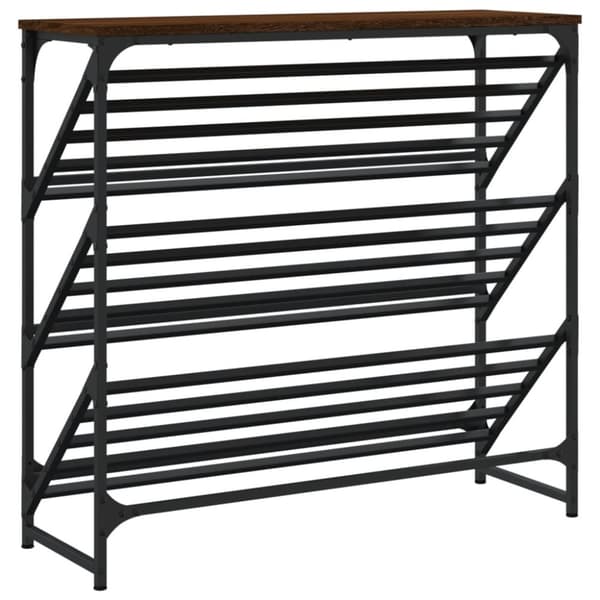 vidaXL Skohylle brun eik 90x30x85 cm konstruert tre