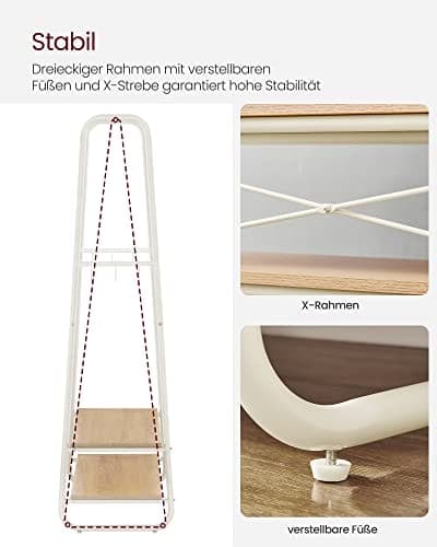 Vasagle Industrial Pipe -vaateteline, tammi ja kerma