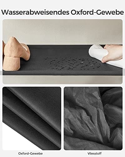 Songmics 5-lagers metall skoställ, Oxford tyghyllor, 29 x 89 x 92,5 cm, rustikt brunt och svart