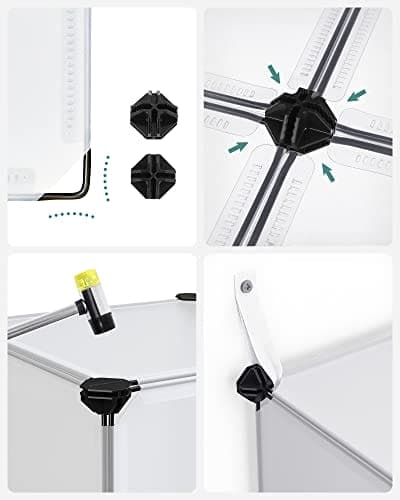Songmics 15 Cube DIY Opbevaringsorganiseringsenhed Plastgarderobe med døre, hvid