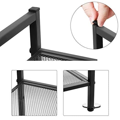 Songmics 3-Tier Shoe Rack, 9-12 par skor, förvaring av metallskor, för entré, svart