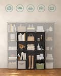 Miniatyrbild 7 av 7: Songmics 15 Cube Förvaringsenhet Skoställ DIY Hyllsystem Stapling Kuber PP Plast, Svart