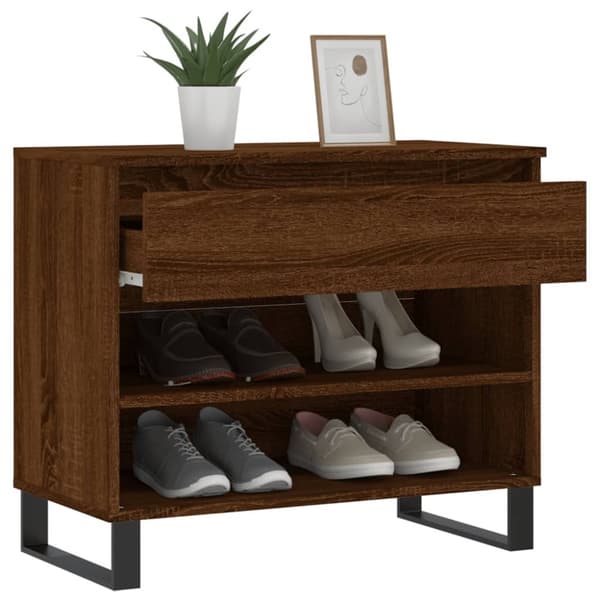 vidaXL Skoskap brun eik 70x36x60 cm konstruert tre