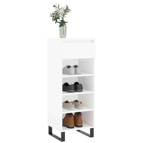 vidaXL Skoskap høyglans hvit 40x36x105 cm konstruert tre
