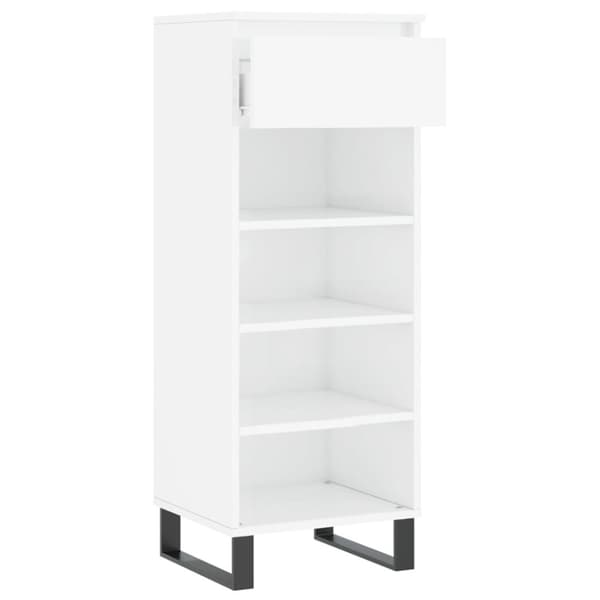 vidaXL Skoskap høyglans hvit 40x36x105 cm konstruert tre
