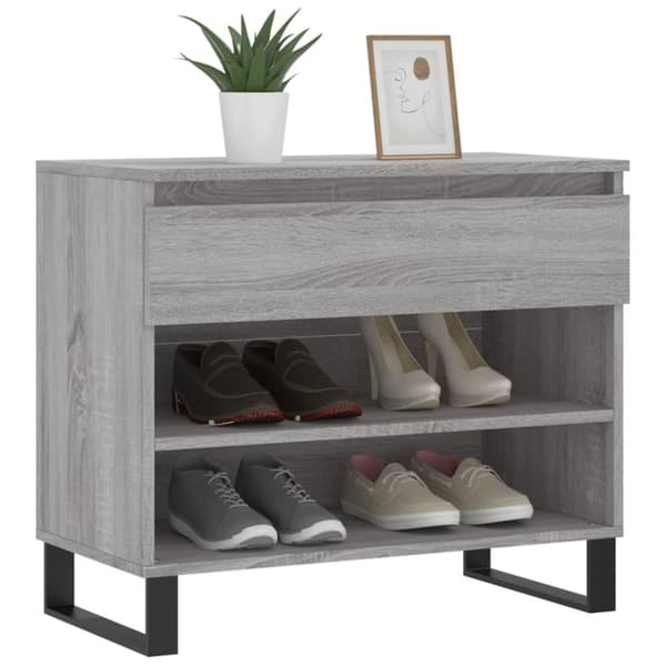 vidaXL Skoskap grå sonoma 70x36x60 cm konstruert tre