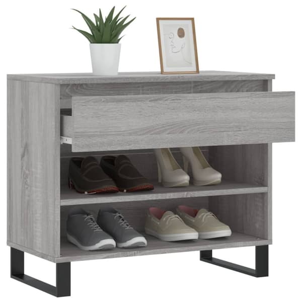 vidaXL Skoskap grå sonoma 70x36x60 cm konstruert tre