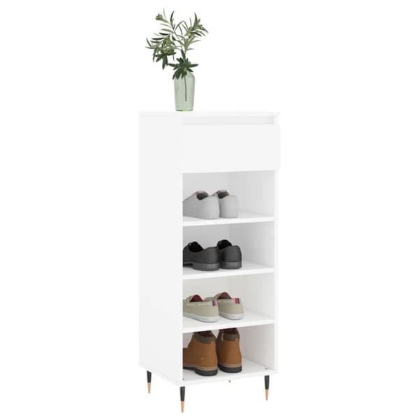 vidaXL Skoskap hvit 40x36x105 cm konstruert tre