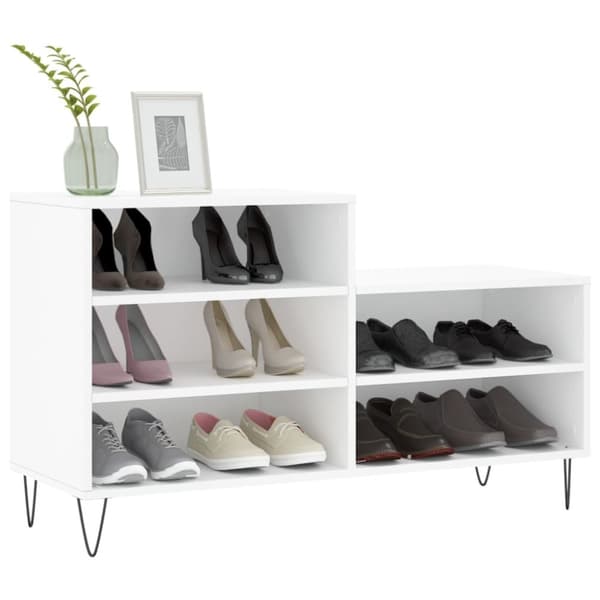 vidaXL skoreol 102x36x60 cm konstrueret træ hvid