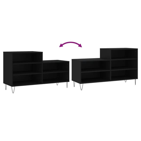 vidaXL skoreol 102x36x60 cm konstrueret træ sort