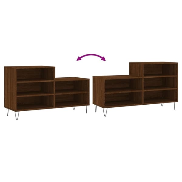 vidaXL skoskab 102x36x60 cm konstrueret træ brun egetræ