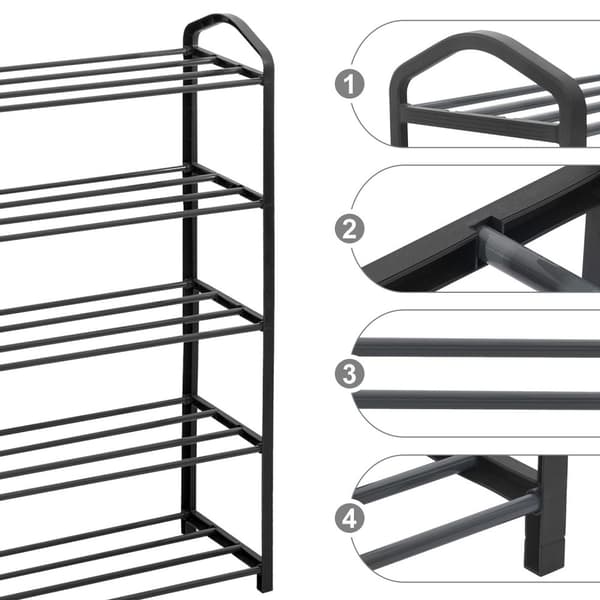 Rootz Skoställ - Skoställ - Skoställ - Skoförvaring - Skohållare - Skotorn - Skodisplay - Grå - 31,5x8,1x2,6 tum