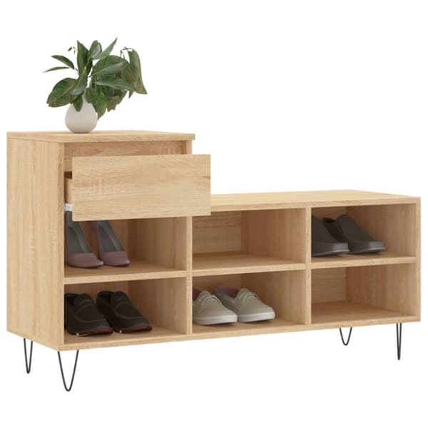 skoreol 102x36x60 cm konstrueret træ sonoma-eg