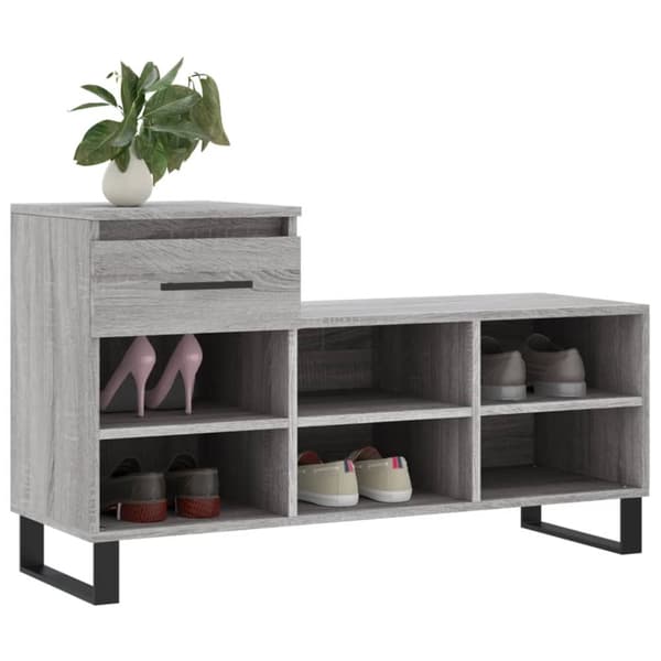 skoskab 102x36x60 cm konstrueret træ grå sonoma-eg