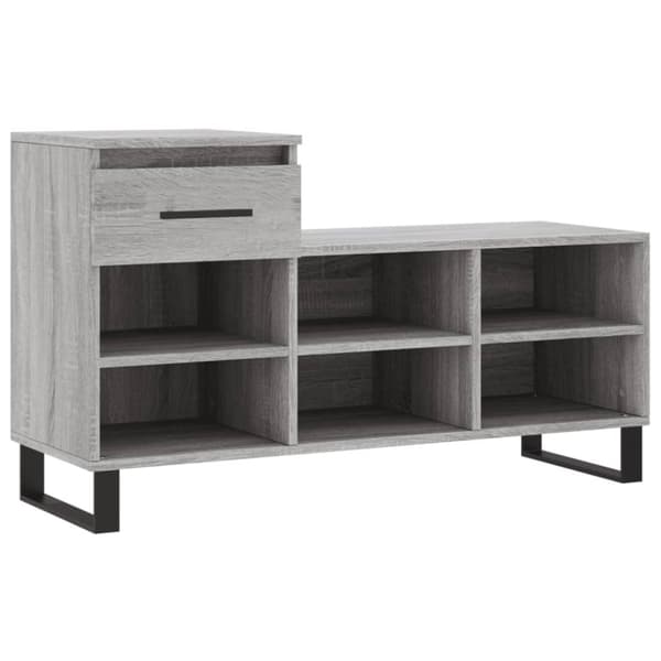 skoskab 102x36x60 cm konstrueret træ grå sonoma-eg