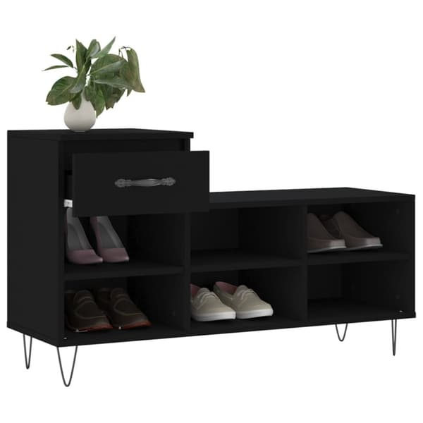 skoreol 102x36x60 cm konstrueret træ sort