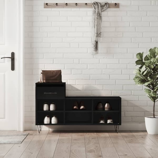 skoreol 102x36x60 cm konstrueret træ sort