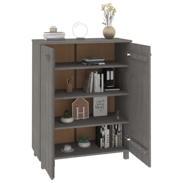 skoskab HAMAR 85x40x108 cm massivt fyrretræ lysegrå