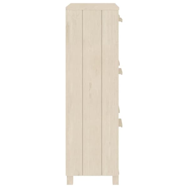 skoskab HAMAR 59,5x35x117 cm massivt fyrretræ honningbrun