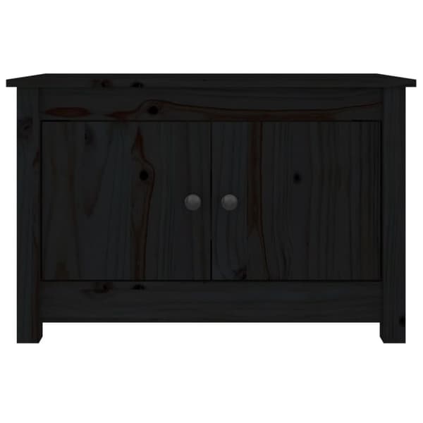 skobænk 70x38x45,5 cm massivt fyrretræ sort