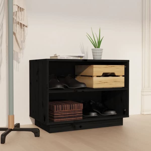 skoreol 60x34x45 cm massivt fyrretræ sort