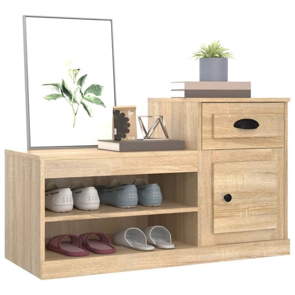 skoreol 100x42x60 cm konstrueret træ sonoma-eg