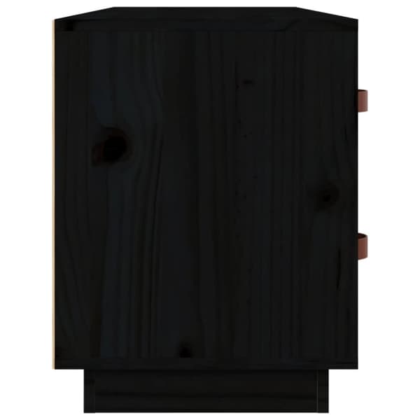 Skobänk svart 100x34x45 cm massiv furu