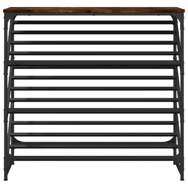 skostativ 90x30x85 cm konstrueret træ røget egetræsfarve