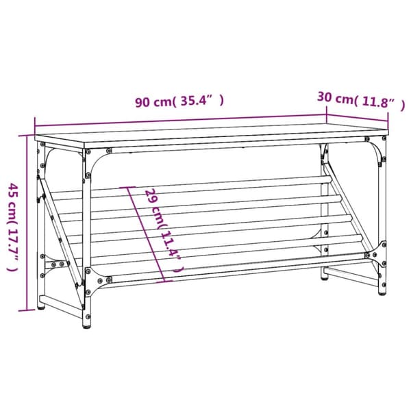 skostativ 90x30x45 cm konstrueret træ sort