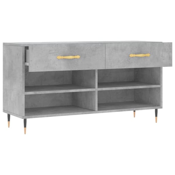 Skobänk betonggrå 102x35x55 cm konstruerat trä