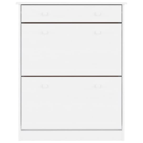 skoskab ALTA 77x35x96 cm massivt fyrretræ hvid