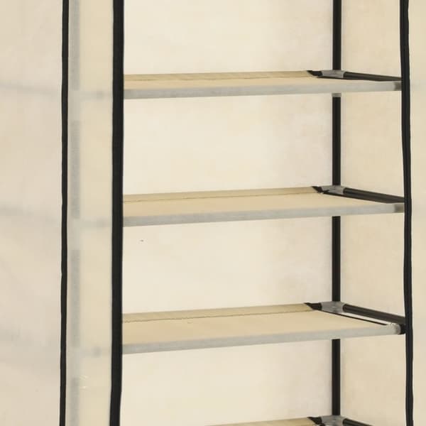 Kenkäkaappi suojalla kerma 57x29x162 cm kangas
