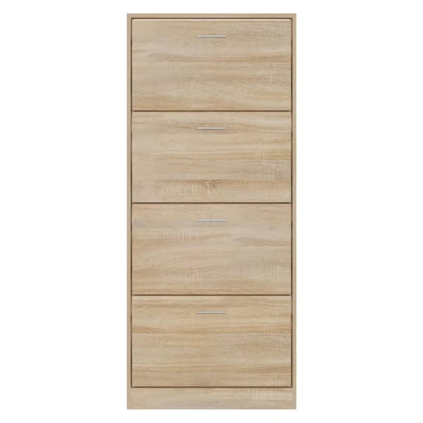 skoskab 63x24x147 cm konstrueret træ sonoma-eg