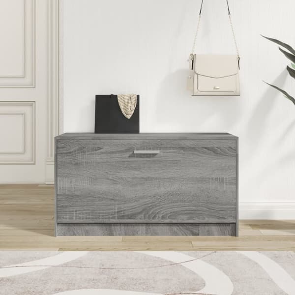 Skobänk grå sonoma 80x24x45 cm konstruerat trä