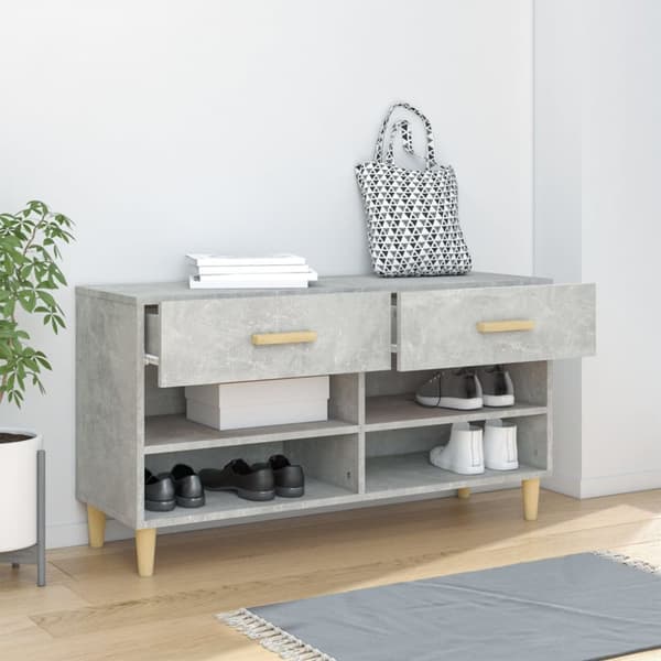 skoreol 102x35x55 cm konstrueret træ betongrå